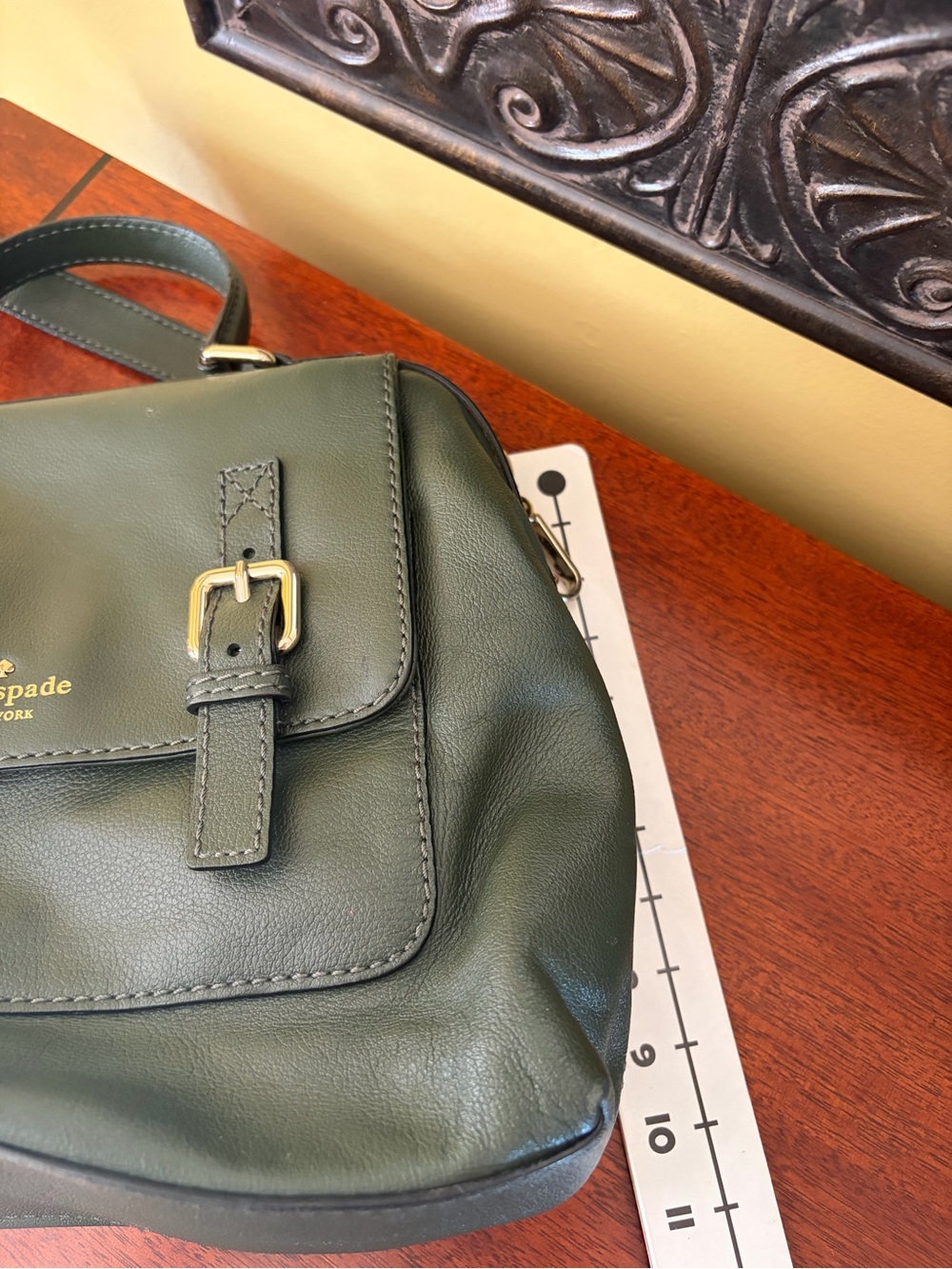 Kate Spade Southport Avenue Green Leather Satchel Crossbody - Picture 9 of 11
